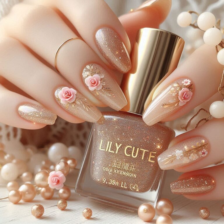 LILYCUTE 10ML Gold Sparkling Nude Quick Extension Gel Nail Polish Finger Prolong Manicure Nail Acrylic Crystal Hard Gel Varnish