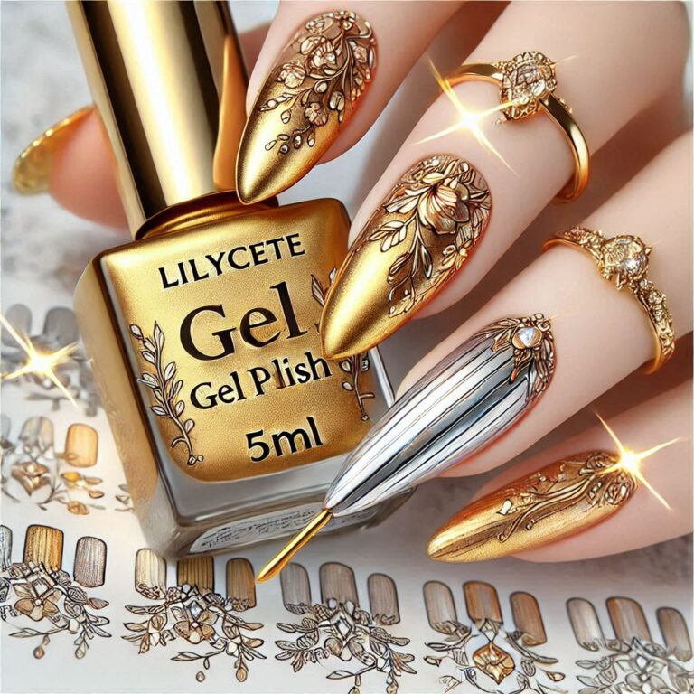 LILYCUTE 5ml Super Bright Metallic Liner Gel Polish Gold Silver Mirror Gel Nail Polish French Style Drawing Line Nail Art Vernis 1