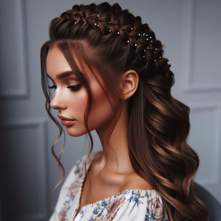 Half Up Half Down with Braids hairstyle